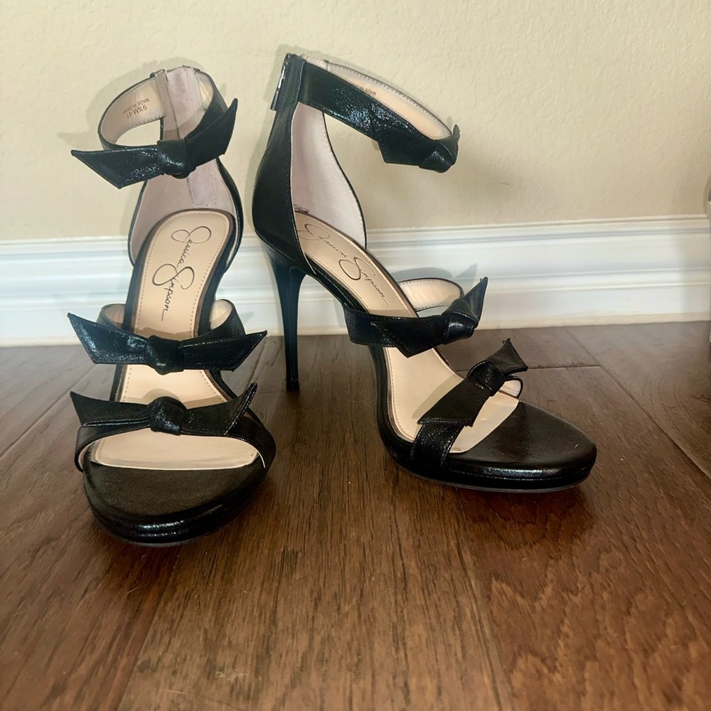 Jessica Simpson Black Bow Heels